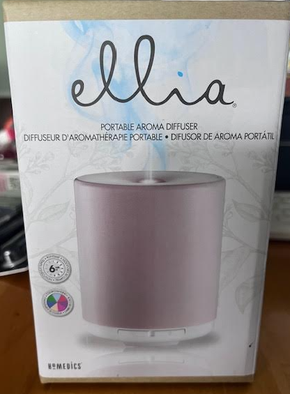 Homedics Ellia Portable Ultrasonic Aroma Diffuser Color Changing 6 Hr Run Time