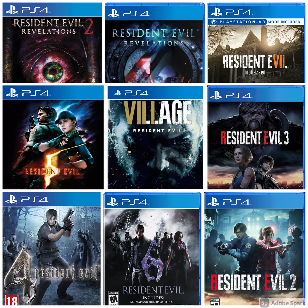 Resident Evil PlayStation PS4 Games - Choose Your Game