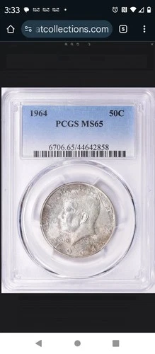 1964 kennedy half dollar pcgs ms 65