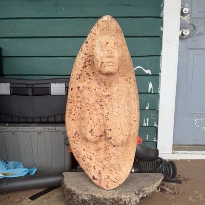 Stone Human Figure Sculpture Brown Figurative Decor for Any Room