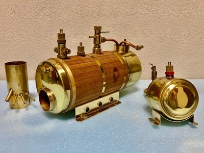 Boîtier en acajou pour chaudière marine modèle SAITO B2F avec réservoir de fu... - Photo 1/4