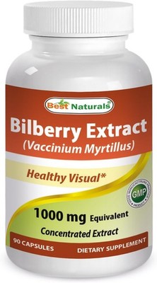 Best Naturals Bilberry Extract 1000mg Capsule (Non-GMO) 90 Count (Pack of 1) 