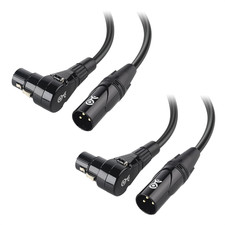 Cable Matters 2-Pack Right Angle XLR Cable, Short XLR Microphone Cable - 0.5Ft,