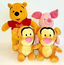 Winnie The Pooh Arcotoys  Piglet Applause Beanie  Tigger Disney Plush Lot of 4
