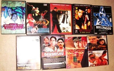 Lot of 9 Bollywood Indian Movies and Songs DVDs - Hangama Mohmmad Raffi Kishore