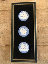 Set of 3 Wedgwood Jasperware Neoclassical Plaques set in rectangular wall frame
