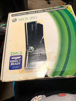 Microsoft Xbox 360 S Slim 250GB Console + Controller + Box   Untested