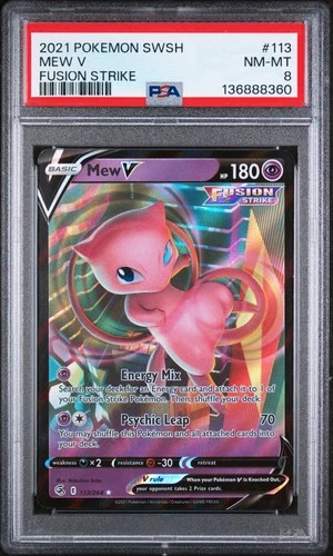 2021 POKEMON SWORD & SHIELD FUSION STRIKE #113 MEW V PSA 8