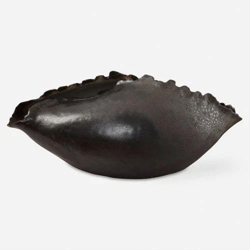 Uttermost 18152 Blossom 17"W Ceramic Vase - Bronzed Metallic - Picture 1 of 5