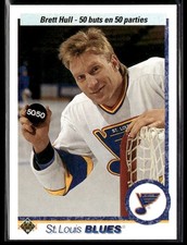 1990-91 Upper Deck French #546b Brett Hull - 50 Buts en 50 Parties 3501P