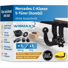 ANH&Auml;NGERKUPPLUNG abnehmbar f&uuml;r Mercedes C-Klasse 96-01 +13pol E-Satz