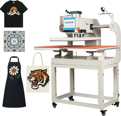 16x24 Pneumatic Up Sliding Dual Platen Heat Press Machine w/Infrared Positioning