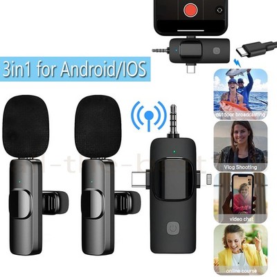 Klein Mic Lavalier Wireless Mikrofon Audio Video Recording For Android/iPhone DE