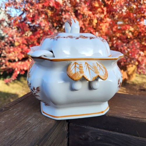 Vintage Porcelain Tureen With Lid & Ladle Floral Vicki Japan MCM Thanksgiving - Picture 6 of 14