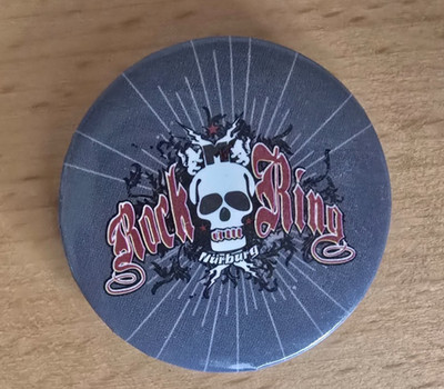 seltener Pin, Button, Rarität Anstecker, Rock am Ring, 4cm Durchmesser