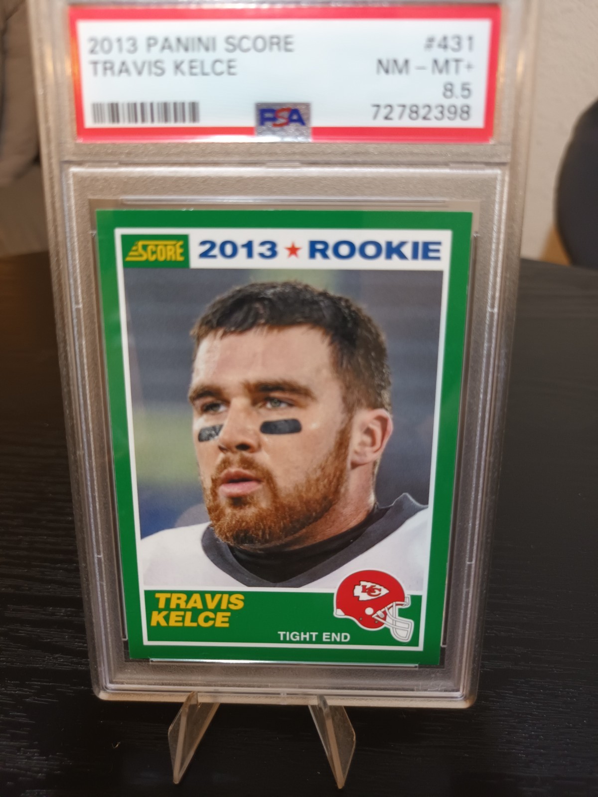 2013 Panini Score #431 Travis Kelce Rookie Card PSA 8.5 NM-MT + view 4