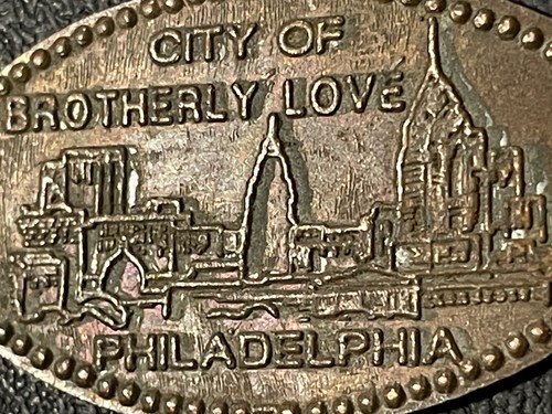 Philadelphia City Of Brotherly Love Zc Elongated Penny #010308 - Picture 1 of 2