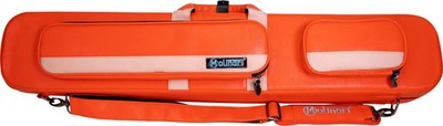 MOLINARI POOL CUE CASE 3X6 ORANGE/RED DOUBLE STITCHED HEAVY DUTY NEW SHIPS FREE