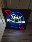 Vintage Pabst Blue Ribbon Beer Lighted Bar Sign PBR Man Cave Tavern Pub Display