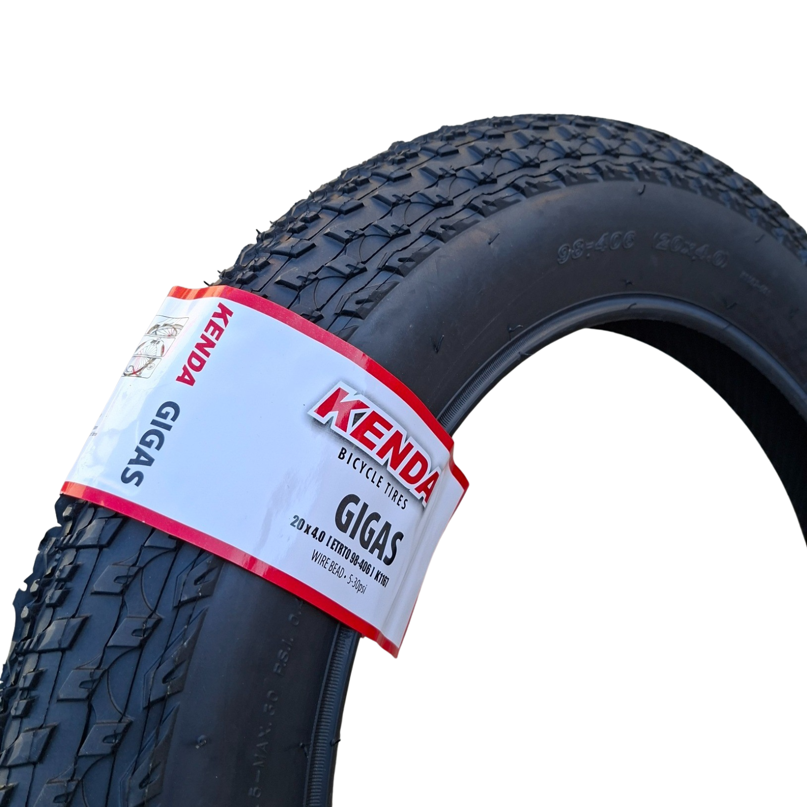 Kenda K1167 Gigas 20 x 4.0 Fat Bike Tyre | FatBike Courier Cycle EBike Tire