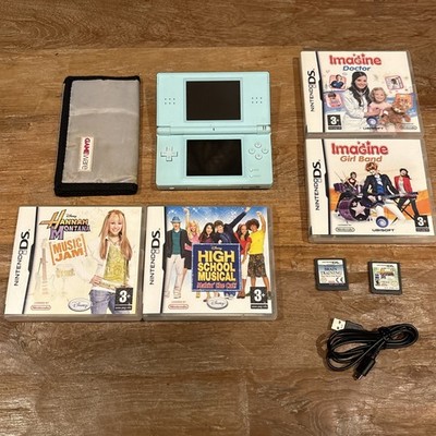 Nintendo DS Lite Handheld Türkis/Eisblau mit Spielen