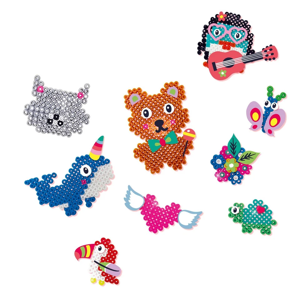 SES Bügelperlen Premium Sortiment Perlen Glitter nachtleuchtend Steckplatten Set - Bild 3 von 4