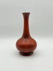 Vintage Haeger Pottery Red Bud Vase 7” Mid Century Modern Matte Glaze