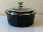 Rare Vintage CorningWare French Black 1.6L Casserole Dish F-5-B with Pyrex Lid