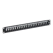 ICC 24 Port Blank Keystone 1U Patch Panel with 19” Metal Rackmount Housing