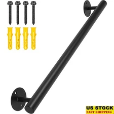 Durable Iron Handrail Safety Grab Handle Indoor Outdoor Stairs Easy Installation