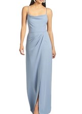 Sachin Babi New NWT Crepe Slate Blue Paulina Gown Size 4