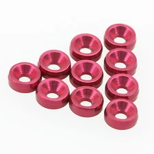 10PCS ALIENTAC M2 x 6mm x 2mm Aluminum Red Counter-Sunk Screw Washers