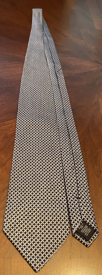 Corbata Banana Republic negra gris azul 100 % seda para hombre hecha en Estados Unidos Foto 3 de 4