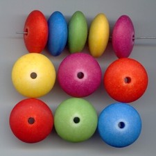 12 VINTAGE ASSORTED MATTE PASTEL ACRYLIC 12x26mm. ROUND DISC SPACER BEADS 3029