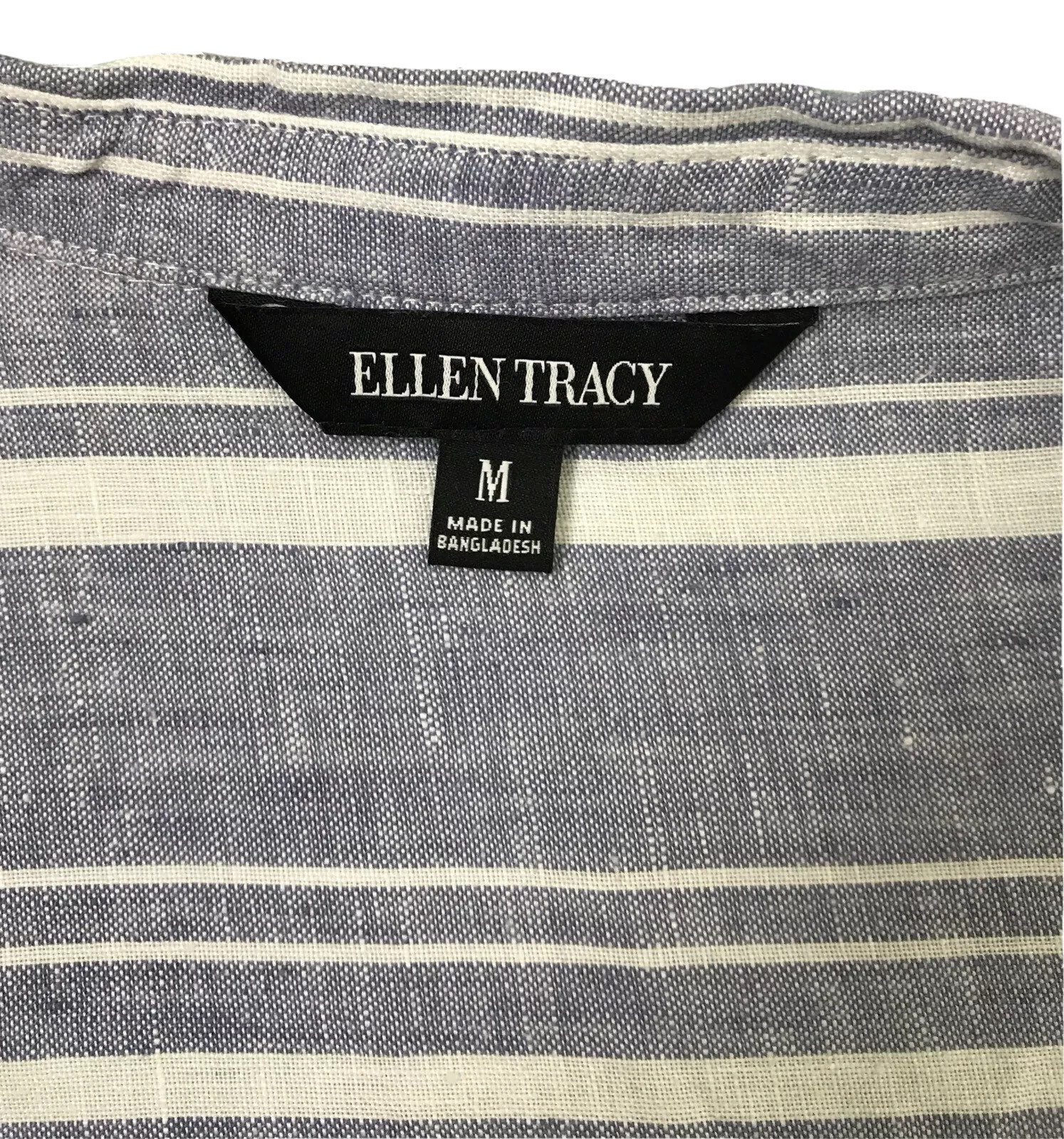 ELLEN TRACY Gray White Button Down Sleeveless Blo… - image 3