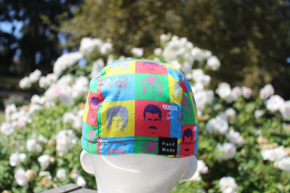 GORRA DE CICLISMO BANDA REINA HECHA A MANO EN EE. UU. S M L Foto 3 de 4