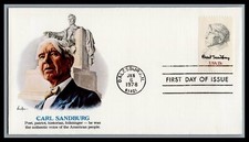 US FDC # 1731 13c Carl Sandburg Fleetwood   1978, 9M754