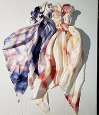 Aularso Boho 2 pack Hair Scrunchies Abstract Hair Elastic Chiffon Hair Bands