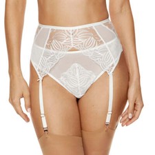 Sheer High Waist Floral Garter Belt New Gorteks Cream Lingerie Cherie 2429