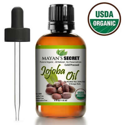 Mayan's Secret Organic Jojoba Oil 4oz   Cold Pressed & Unrefined for Skin & Hair
