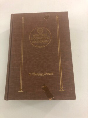 Webster's Biographical Dictionary (Hardcover, 1964)