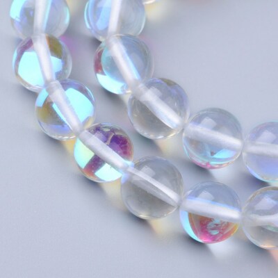 Edelstein Mondstein Perlen Aura Irisierend 8mm Crystal Kugel Schmuckstein G297