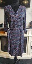 Luckybrand Dress Womens Medium Faux Wrap Side Tie 3/4 Sleeve Vneck