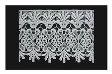 Unotrim 4-1/8" White Floral Heart Abstract Leaf Pattern Guipure Venice Lace