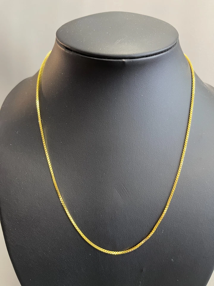 ¡¡AFILADO!! COLLAR COLGANTE ESTAMPADO ORO 18K RELLENO 1.6mm CADENA CAJA 18" LARGO AJUSTE Foto 2 de 4