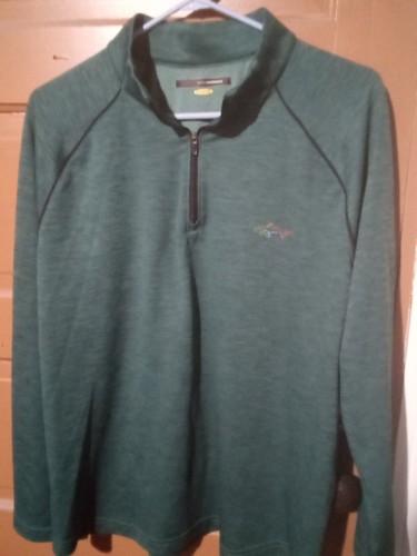 Greg Norman Mens Size Large Green Long Sleeve 1/4 Zip Pullover Heavy Shirt Golf - Picture 5 of 5