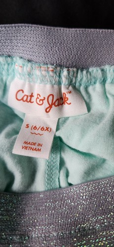 Cat & Jack Glitter Tulle Maxi Skirt Mint Green Sparkle Waistband Small 6/6X - Picture 4 of 6