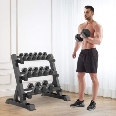 3 Regale Ständer Hantelständer Hantelablagen Kurzhantelständer Dumbbell Rack NEU