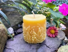 Wandering Lily Beeswax Pillar Candle, Bell Flower Bees Wax Pillars, Handmade USA