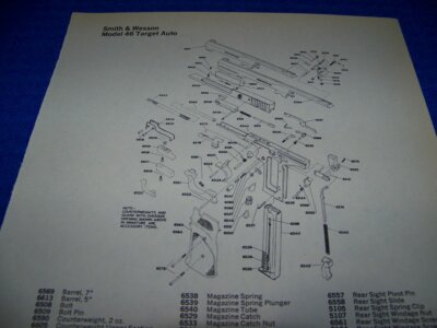 S&W MODEL 46 TARGET AUTO & MODEL 48 TARGET REV. ..LEGEND/EXPLODED VIEW (188CC)